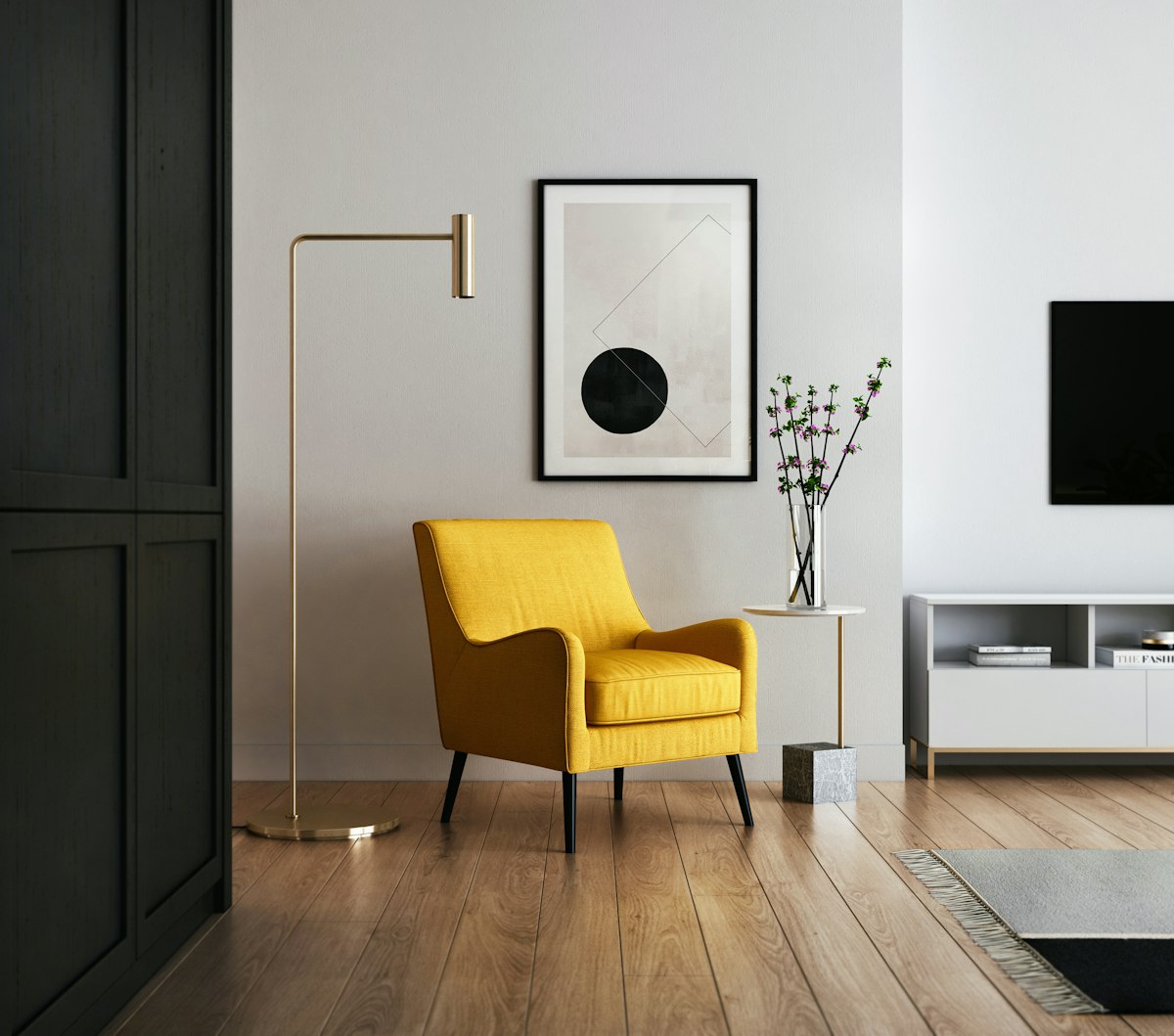 Salon aménagé avec style